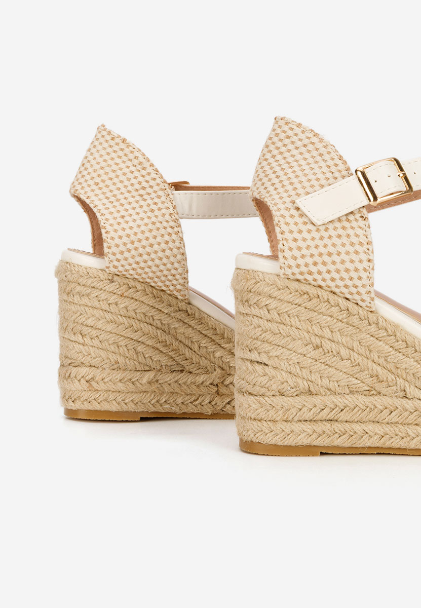 Białe espadryle na koturnie Racelia