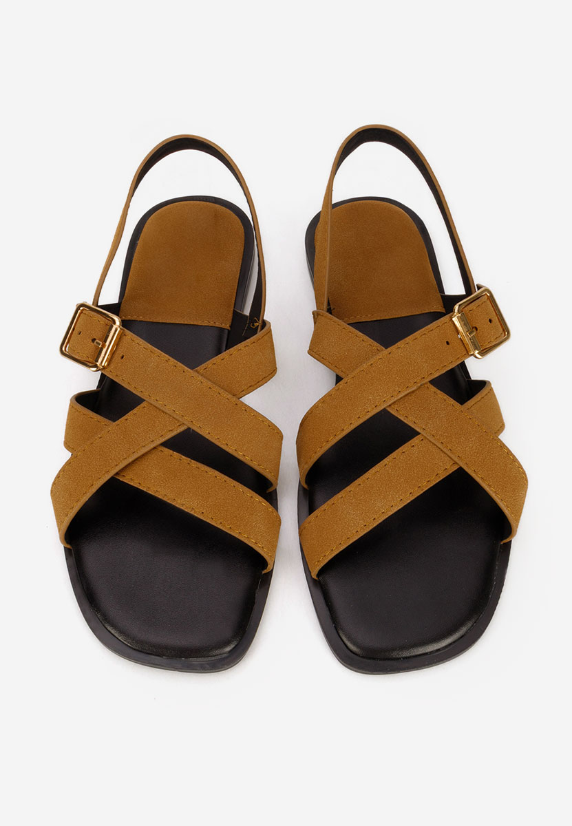 Camelowe sandały płaski Anissea