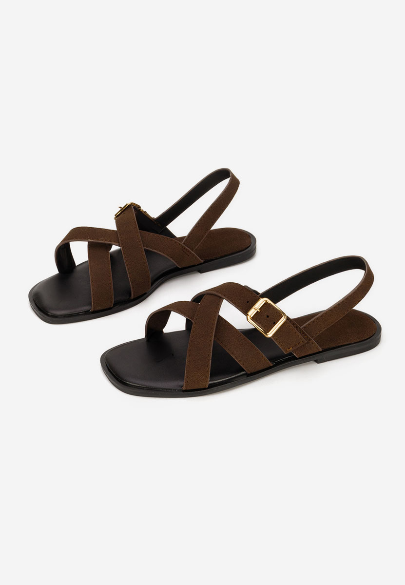 Brązowe sandały płaski Anissea