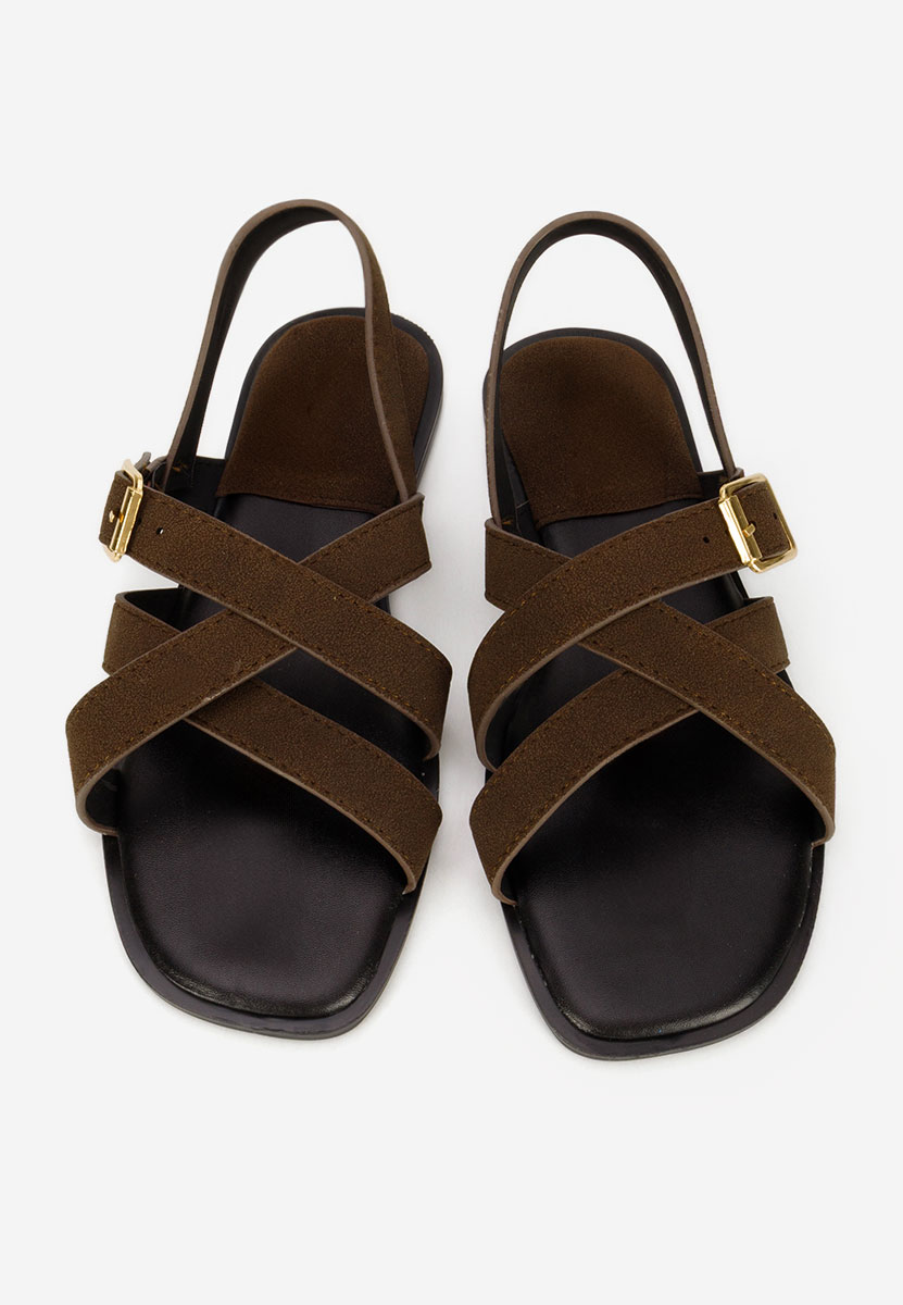 Brązowe sandały płaski Anissea