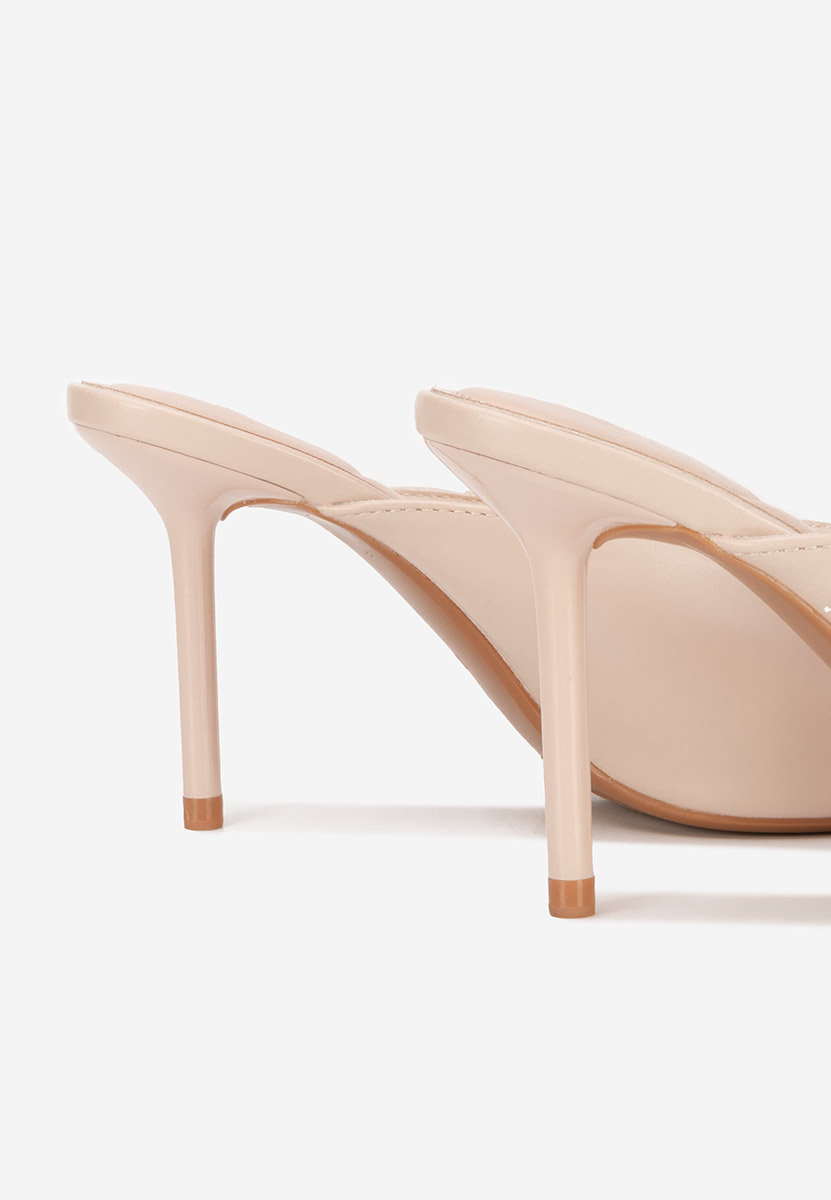 Beżowe klapki na obcasie Sidina