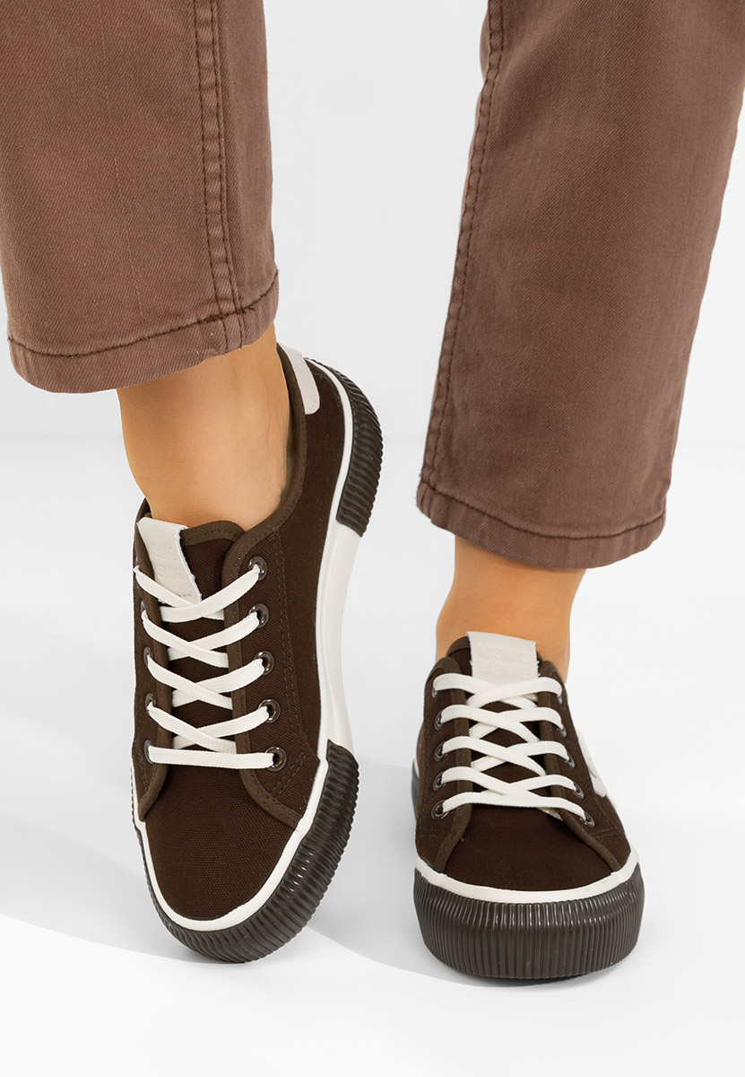 Brązowe sneakersy damskie Cleria