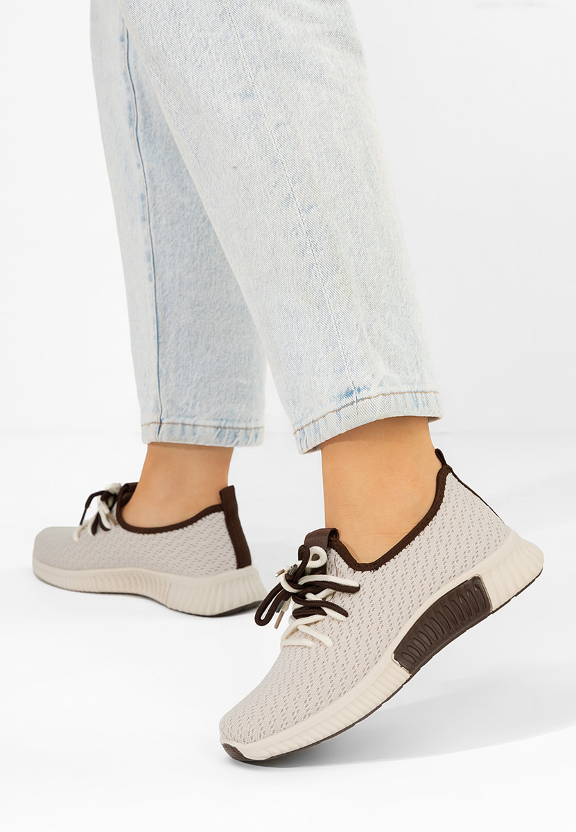Beżowe sneakersy damskie Seronia