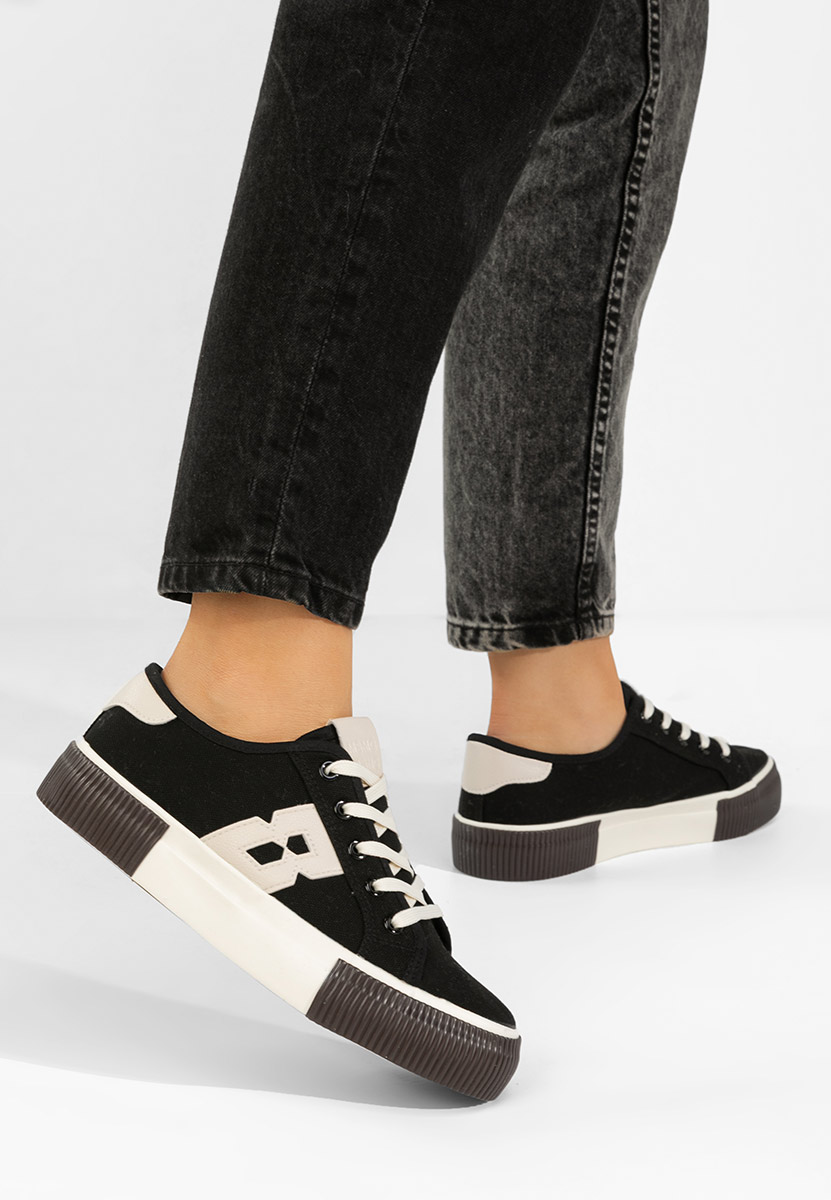 Czarne sneakersy damskie Cleria