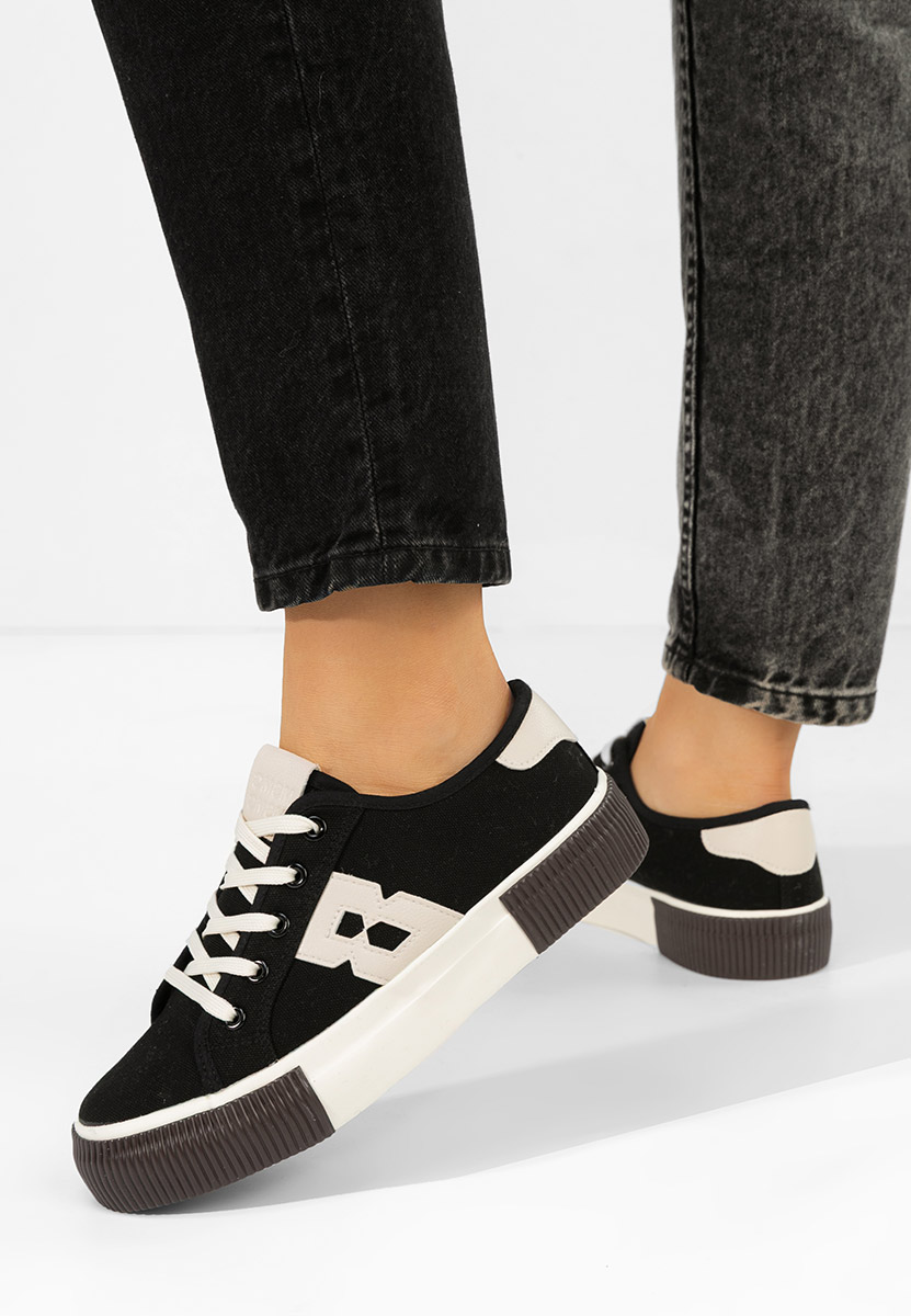 Czarne sneakersy damskie Cleria