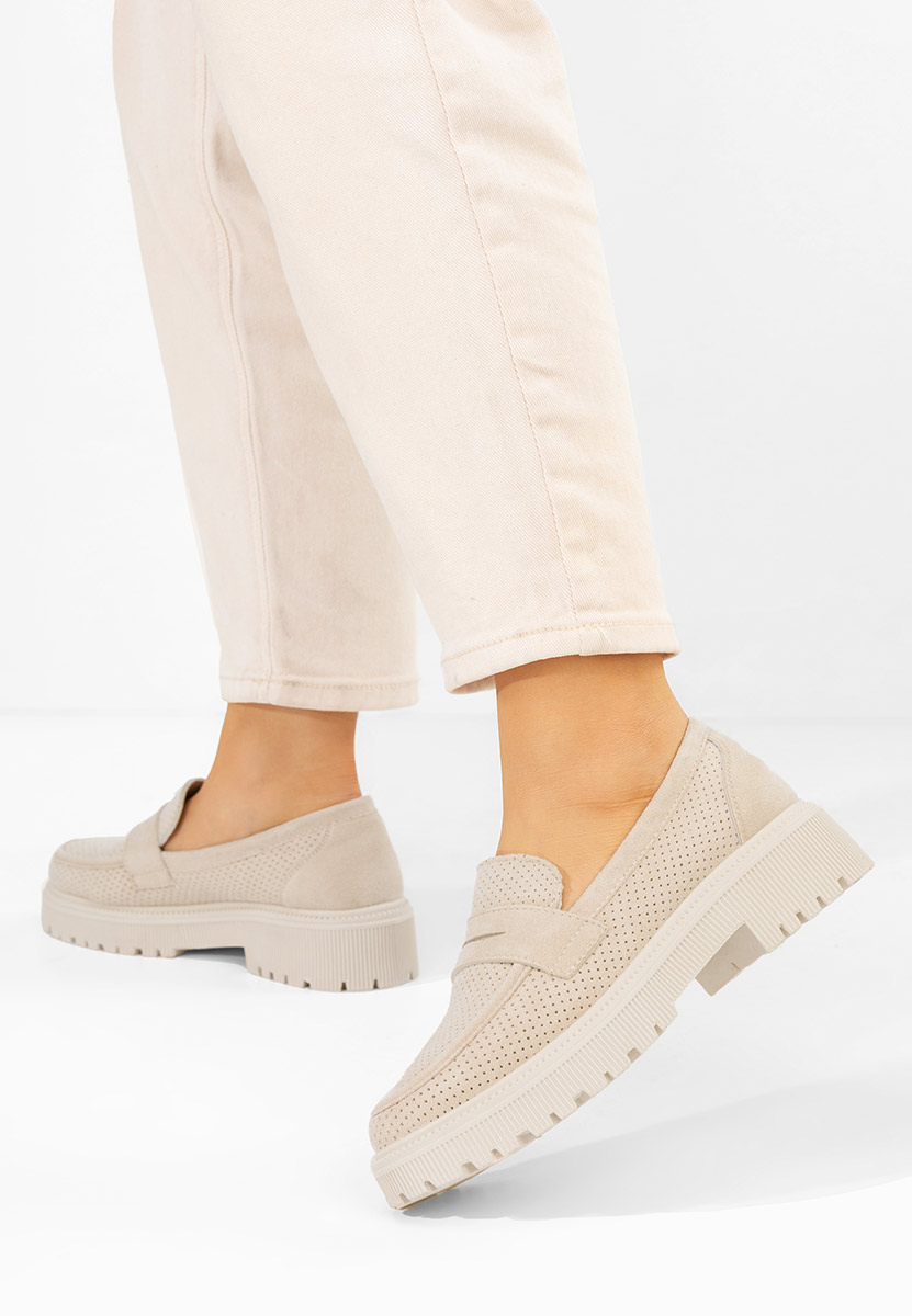 Beżowe mokasyny damskie Krizzy