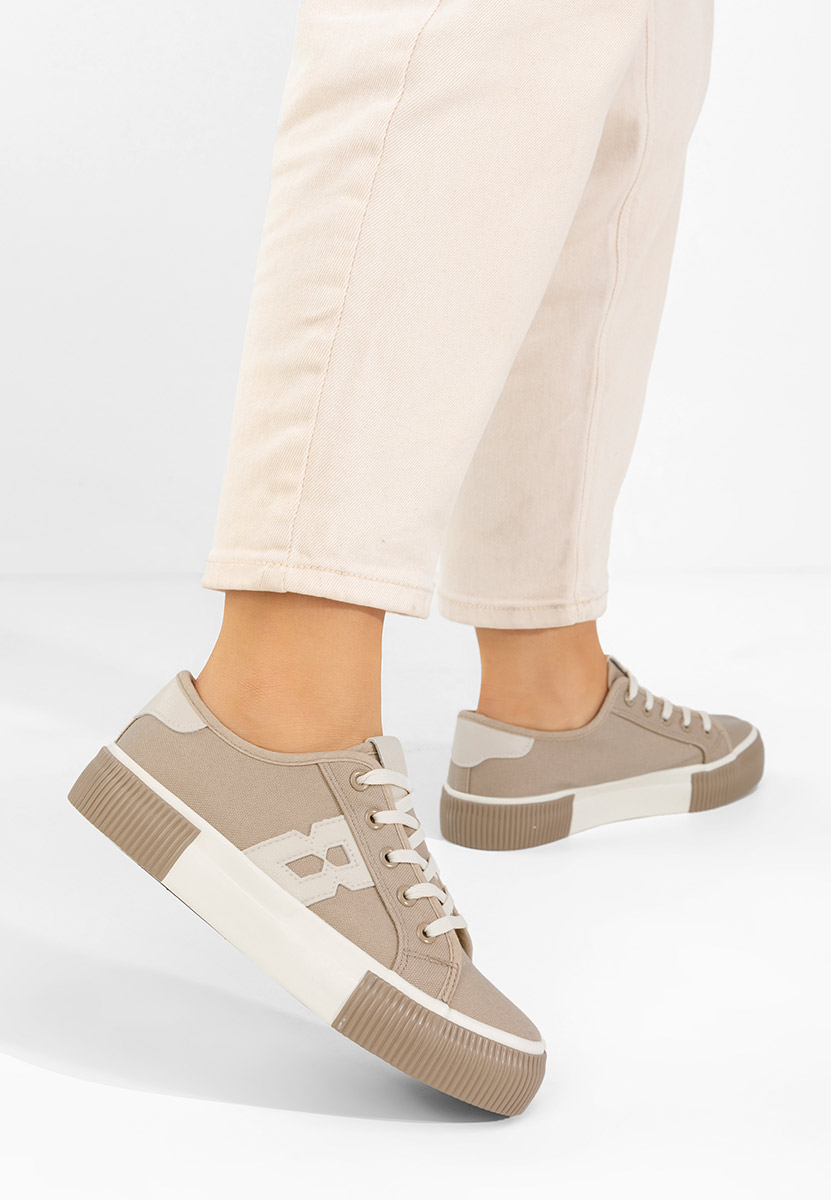 Beżowe sneakersy damskie Cleria