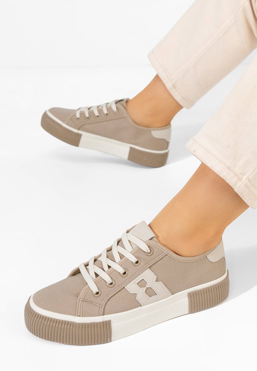 Beżowe sneakersy damskie Cleria