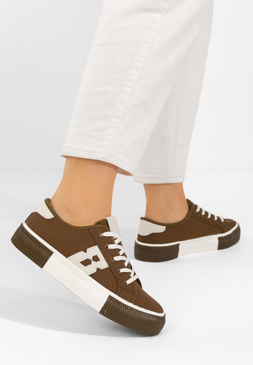 Brązowe sneakersy damskie Cleria V3