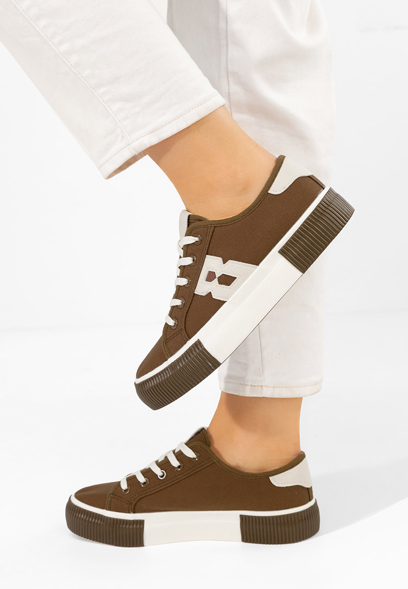 Brązowe sneakersy damskie Cleria V3