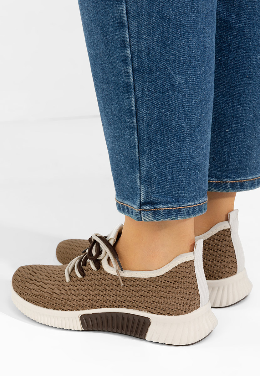 Brązowe sneakersy damskie Seronia V2