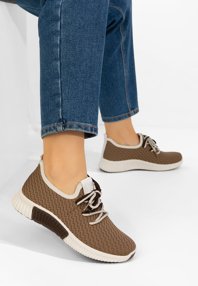 Brązowe sneakersy damskie Seronia V2