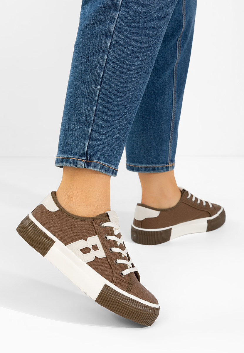 Brązowe sneakersy damskie Cleria V2