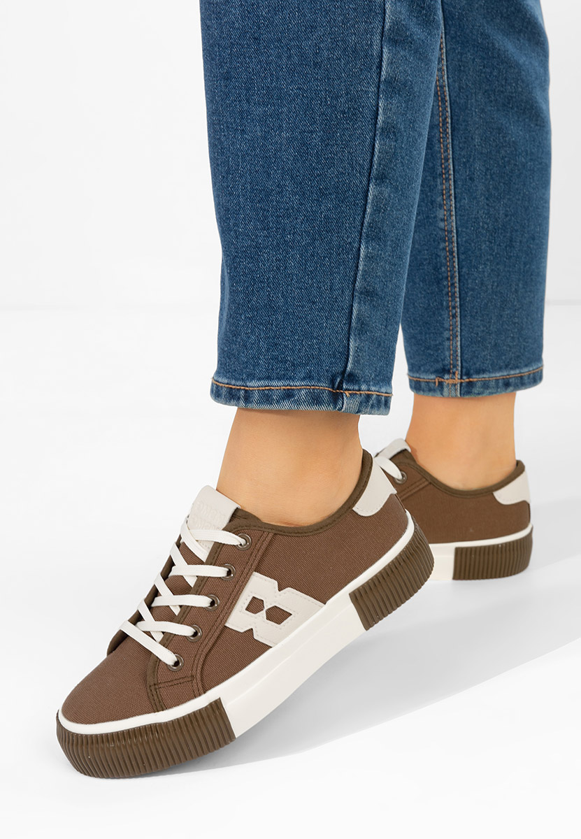 Brązowe sneakersy damskie Cleria V2