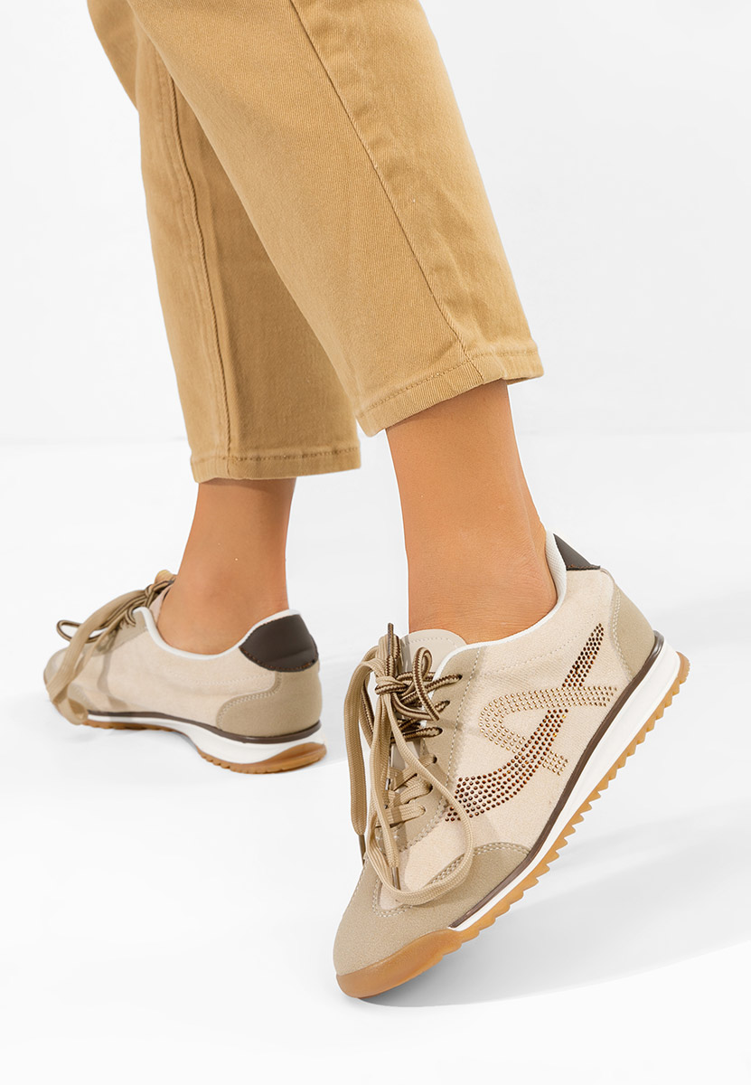 Beżowe sneakersy damskie Sirimia