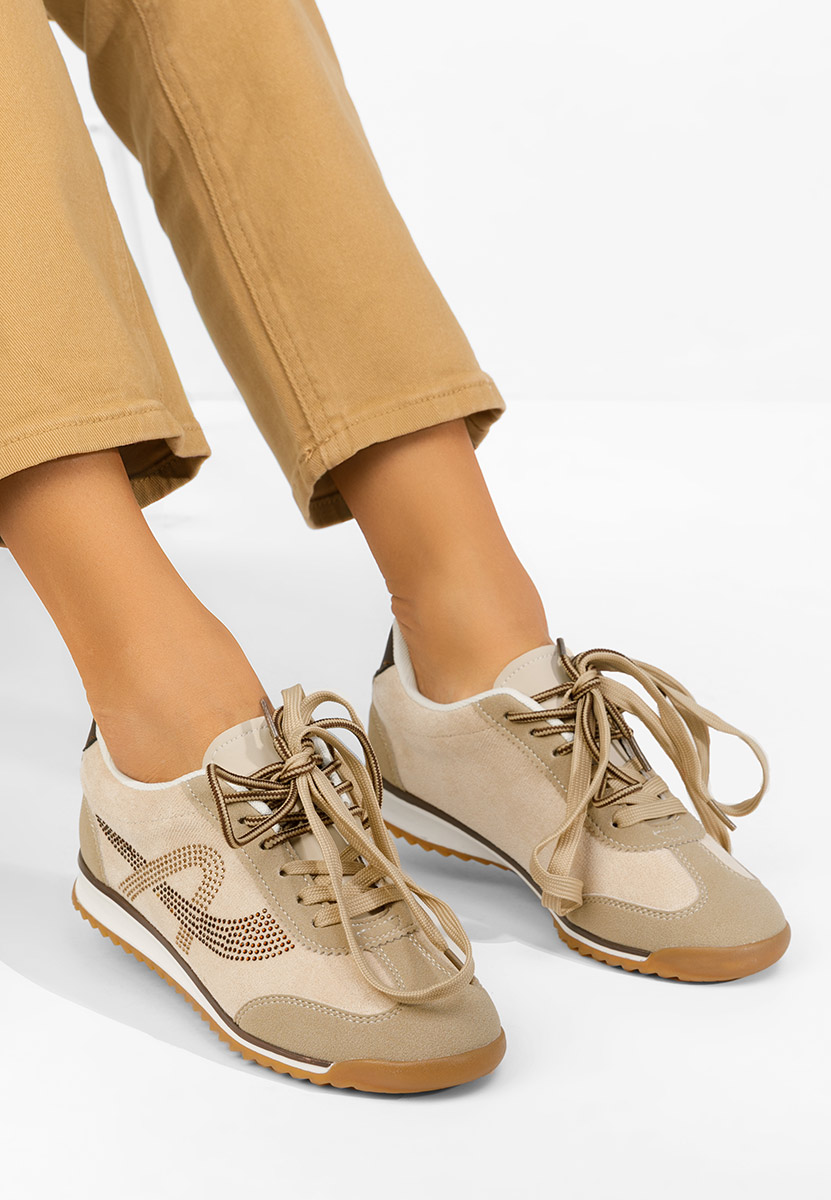 Beżowe sneakersy damskie Sirimia