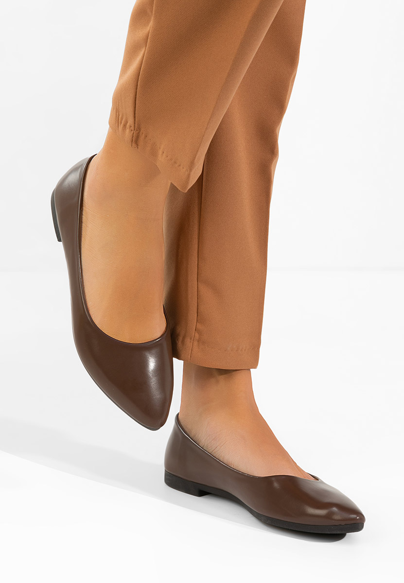 Brązowe baleriny damskie Genevieve