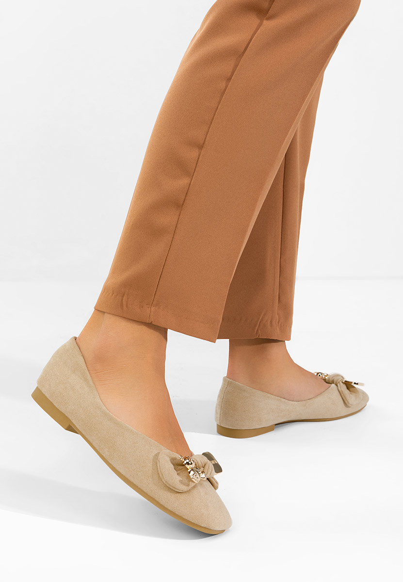 Khaki baleriny damskie Bethania