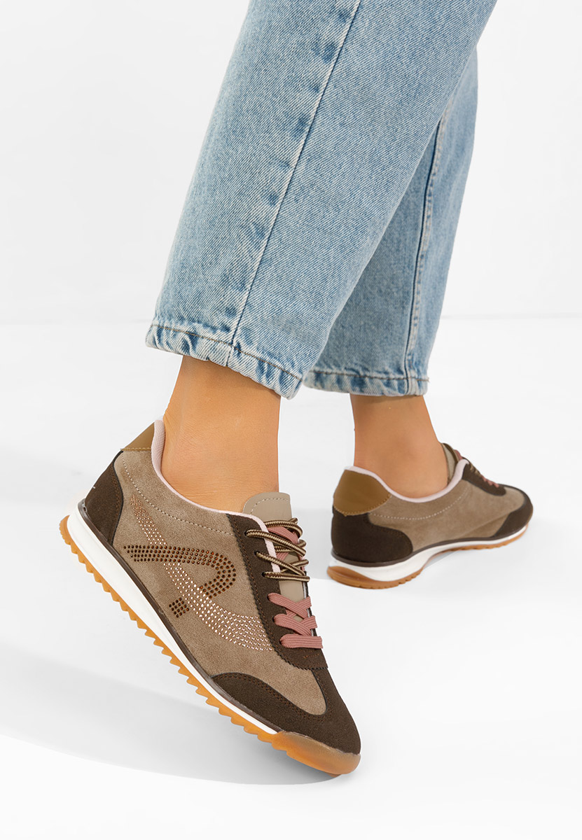 Brązowe sneakersy damskie Sirimia