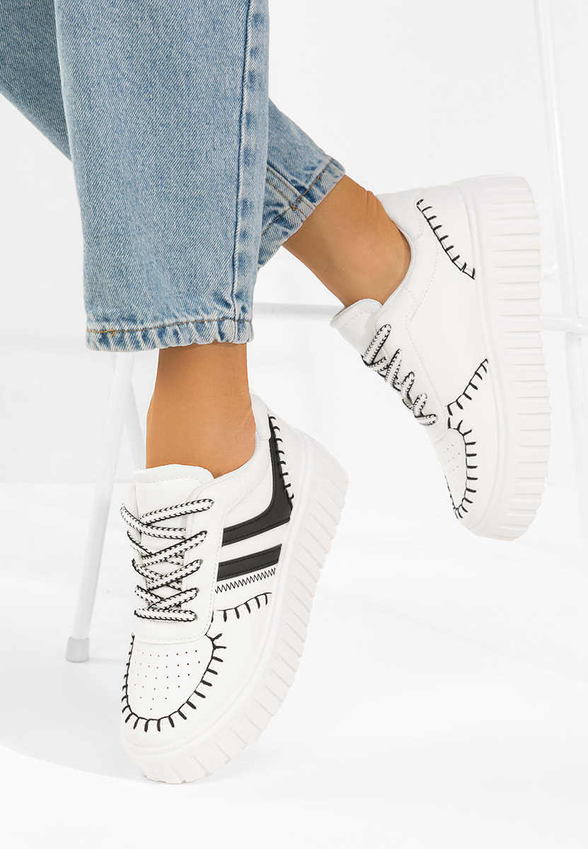 Białe sneakersy na koturnie Brandie V2