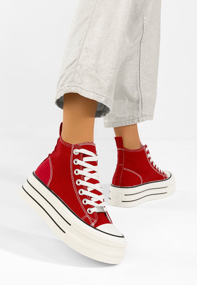 Czerwone trampki na platformie Kimala V3