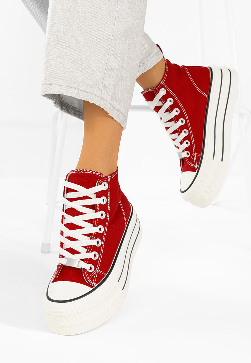 Czerwone trampki na platformie Kimala V3