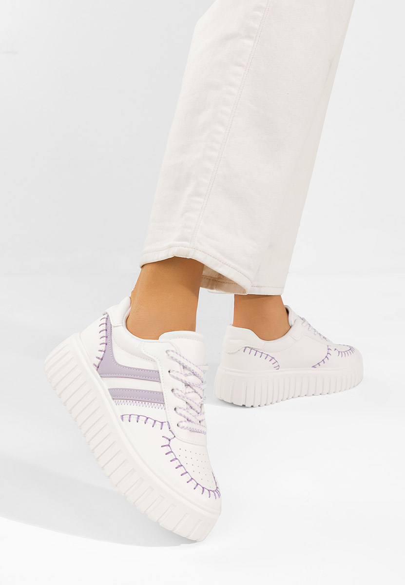 Białe sneakersy na koturnie Brandie V3