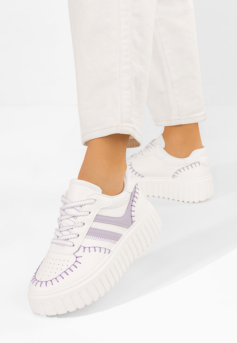 Białe sneakersy na koturnie Brandie V3