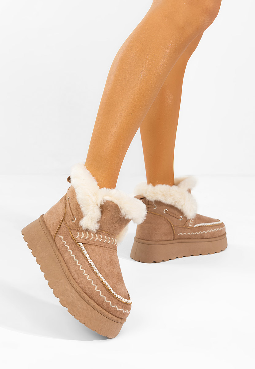 Khaki botki damskie ocieplane Tavoria V2