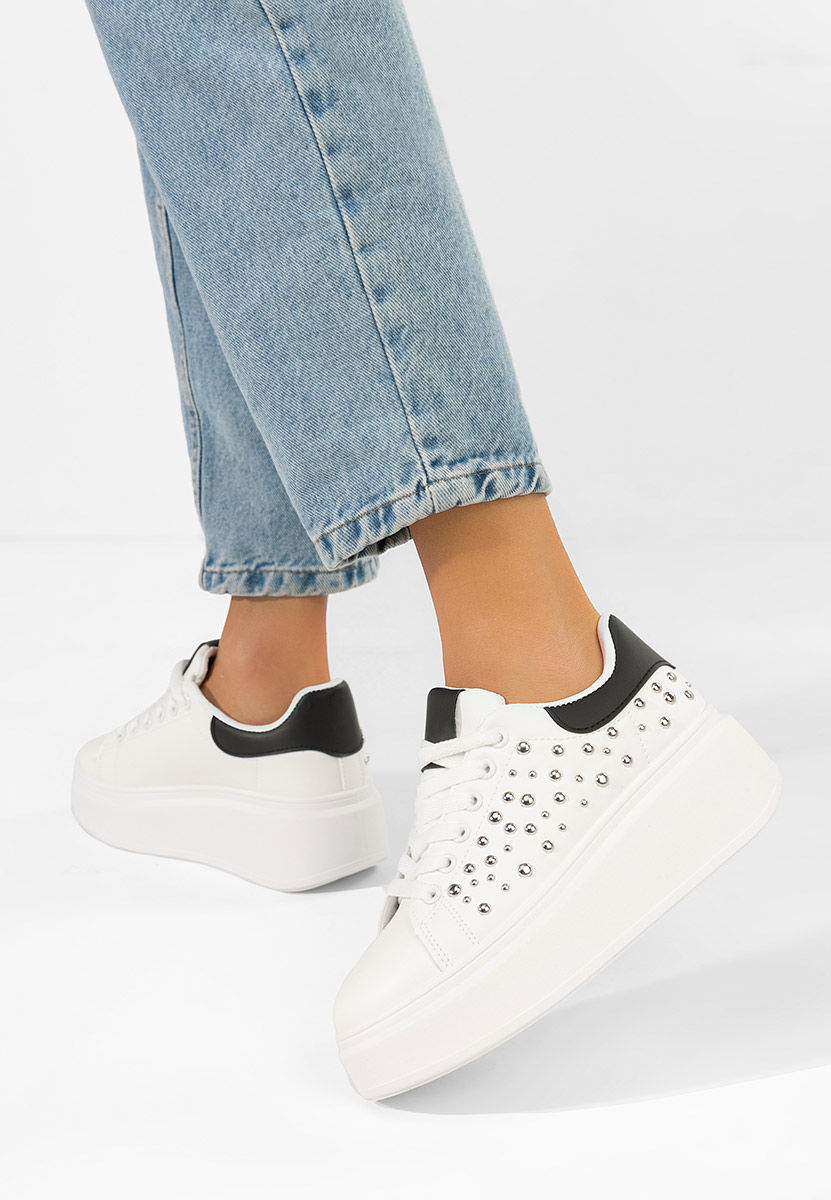 Białe sneakersy na platformie Lindalia