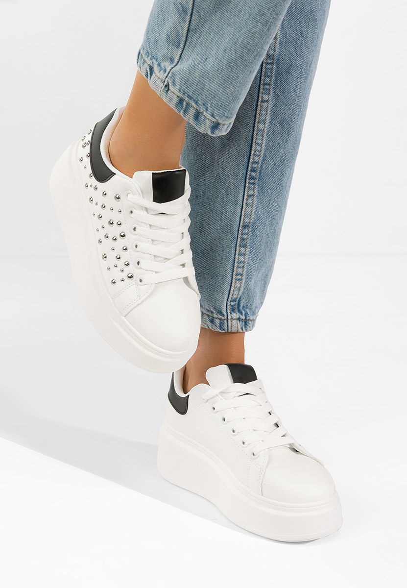 Białe sneakersy na platformie Lindalia