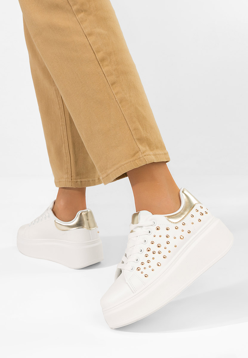 Białe sneakersy na platformie Lindalia V3