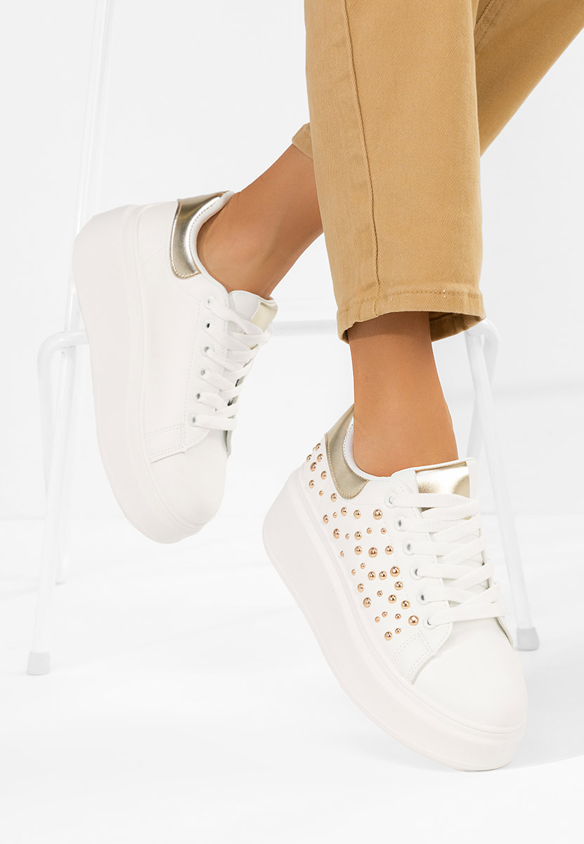 Białe sneakersy na platformie Lindalia V3