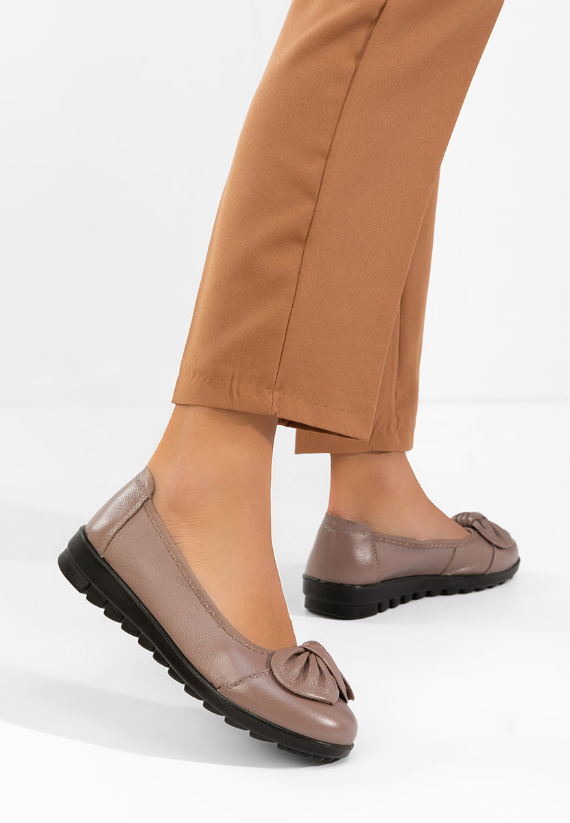Brązowe balerinki skórzane Giuliena V2