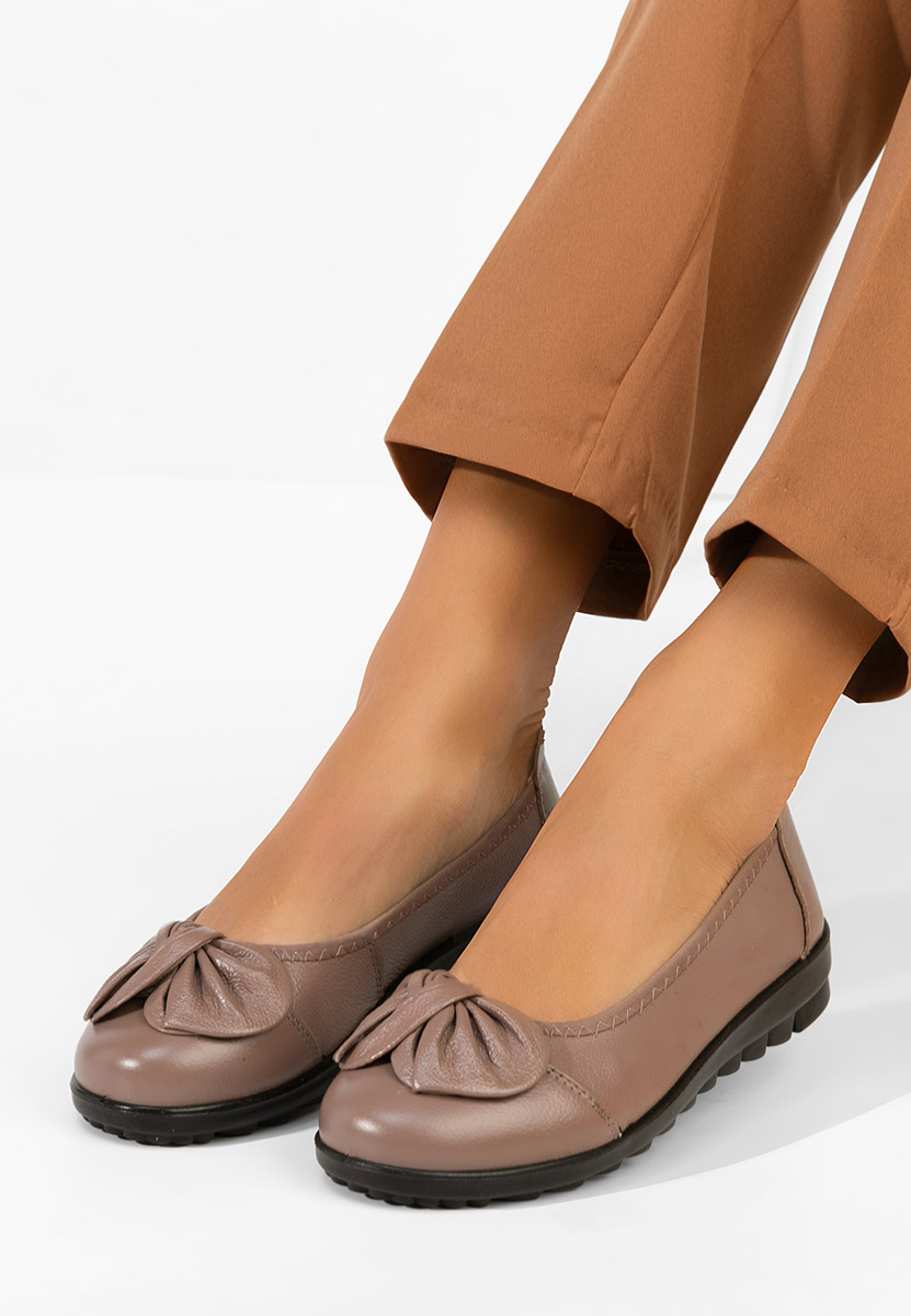 Brązowe balerinki skórzane Giuliena V2
