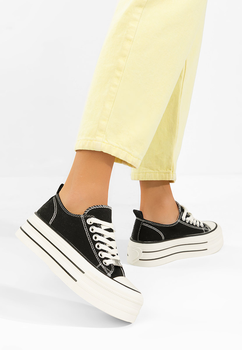 Czarne trampki na platformie Kimala