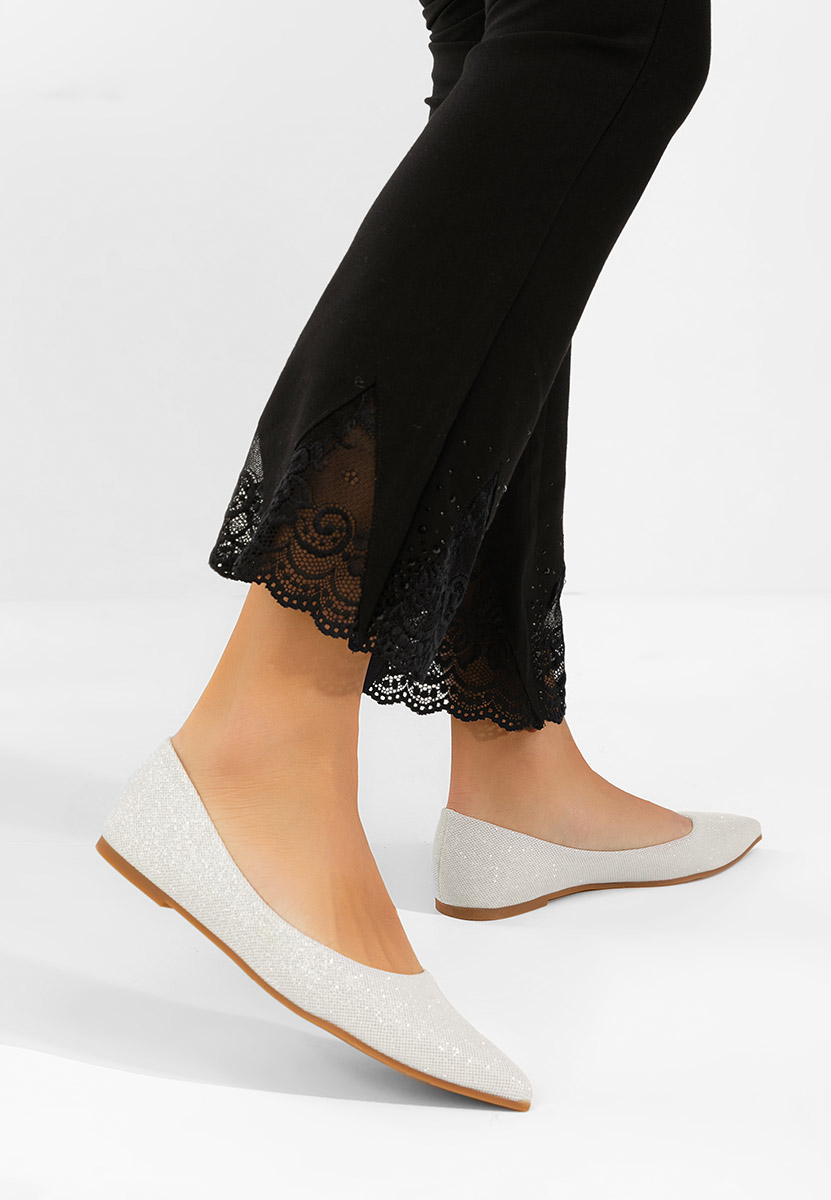 Srebrne eleganckie baleriny Ocsana