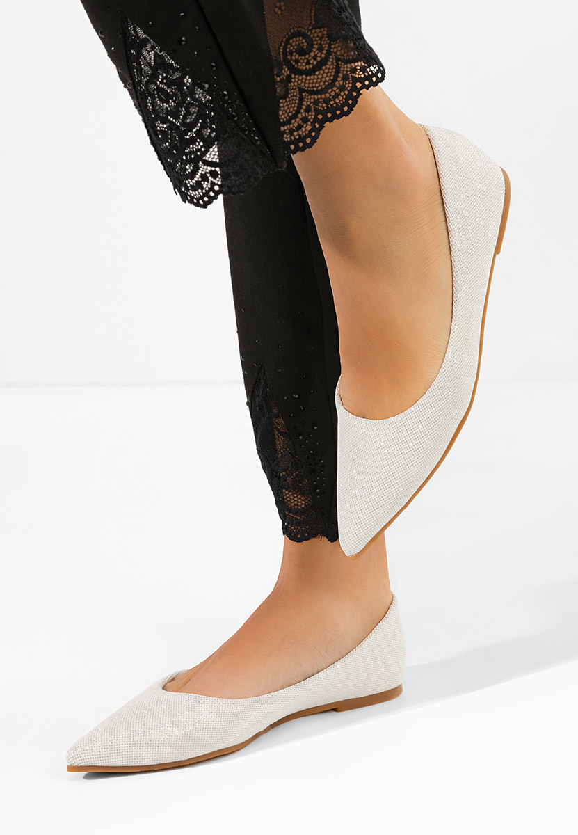 Srebrne eleganckie baleriny Ocsana