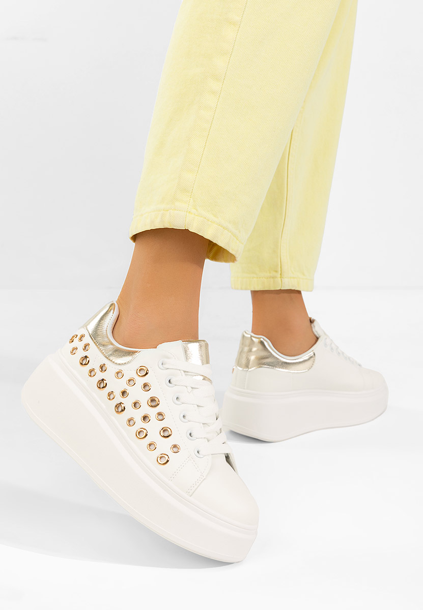 Białe sneakersy na platformie Anaya V2