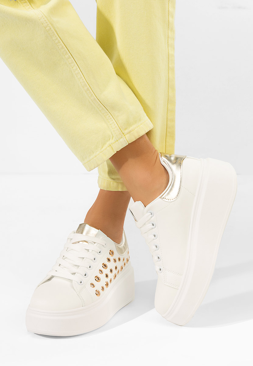 Białe sneakersy na platformie Anaya V2