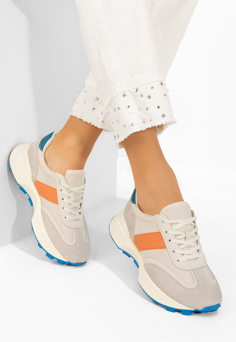 Beżowe sneakersy damskie Odeia