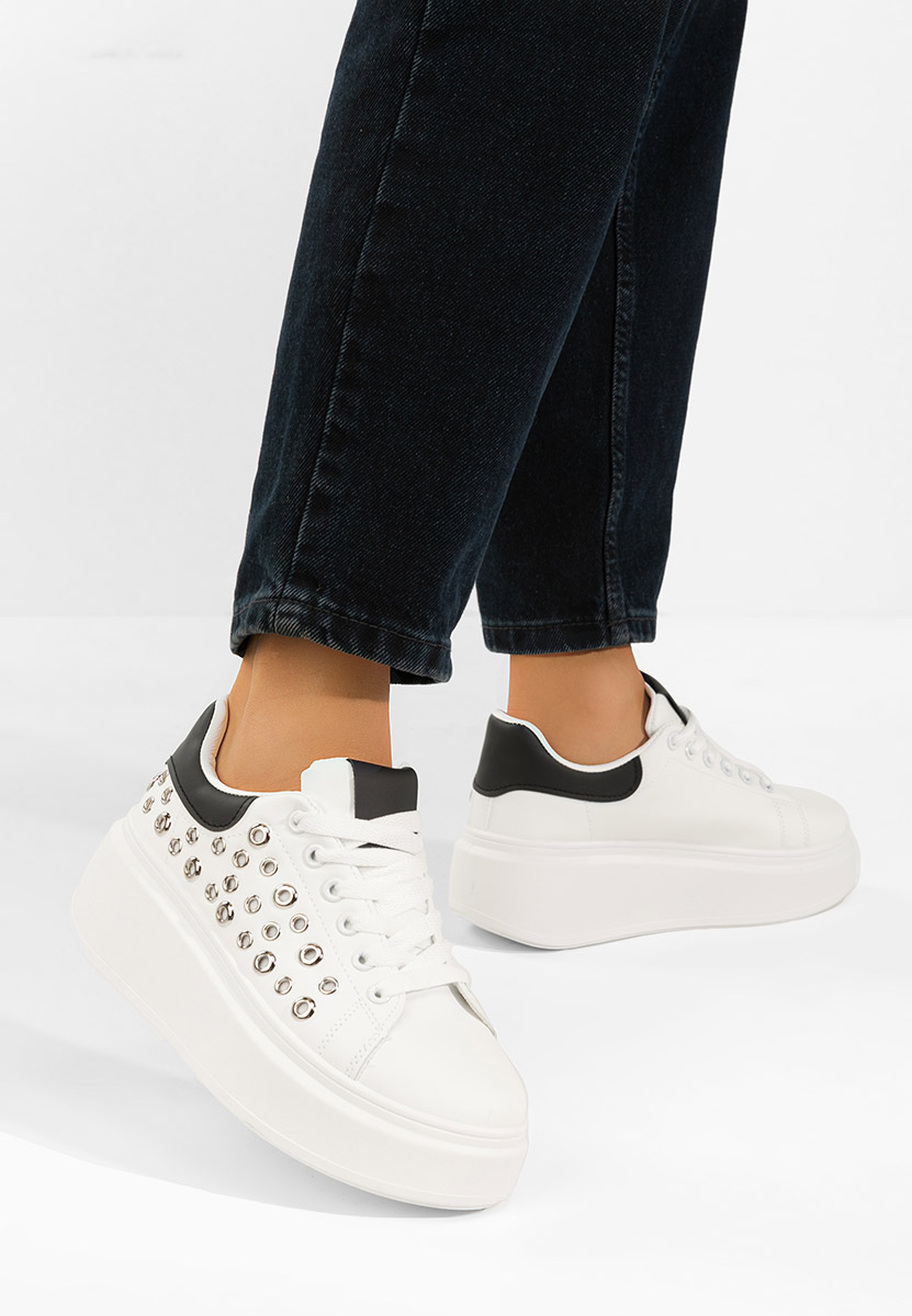 Białe sneakersy na platformie Anaya V3