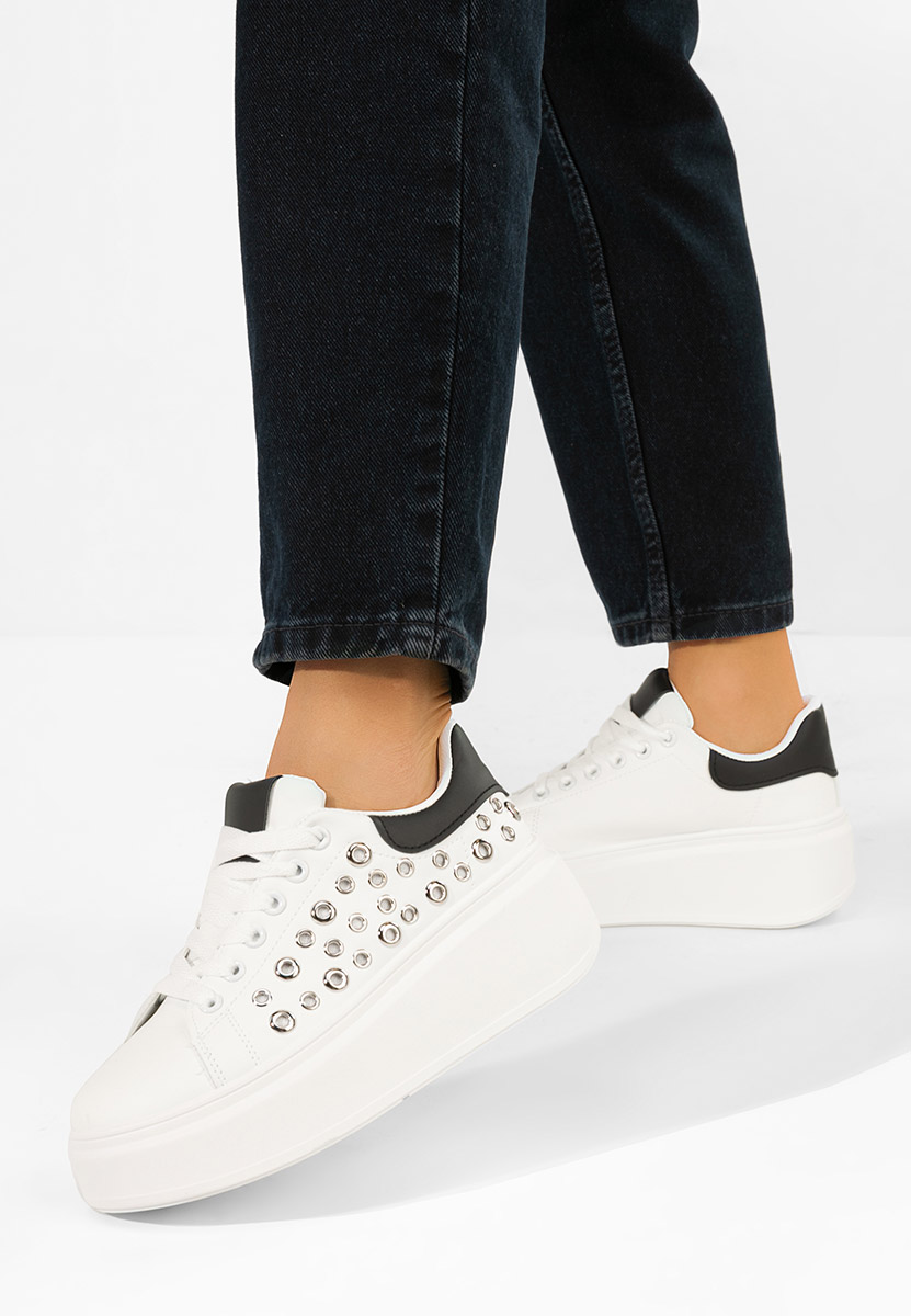 Białe sneakersy na platformie Anaya V3