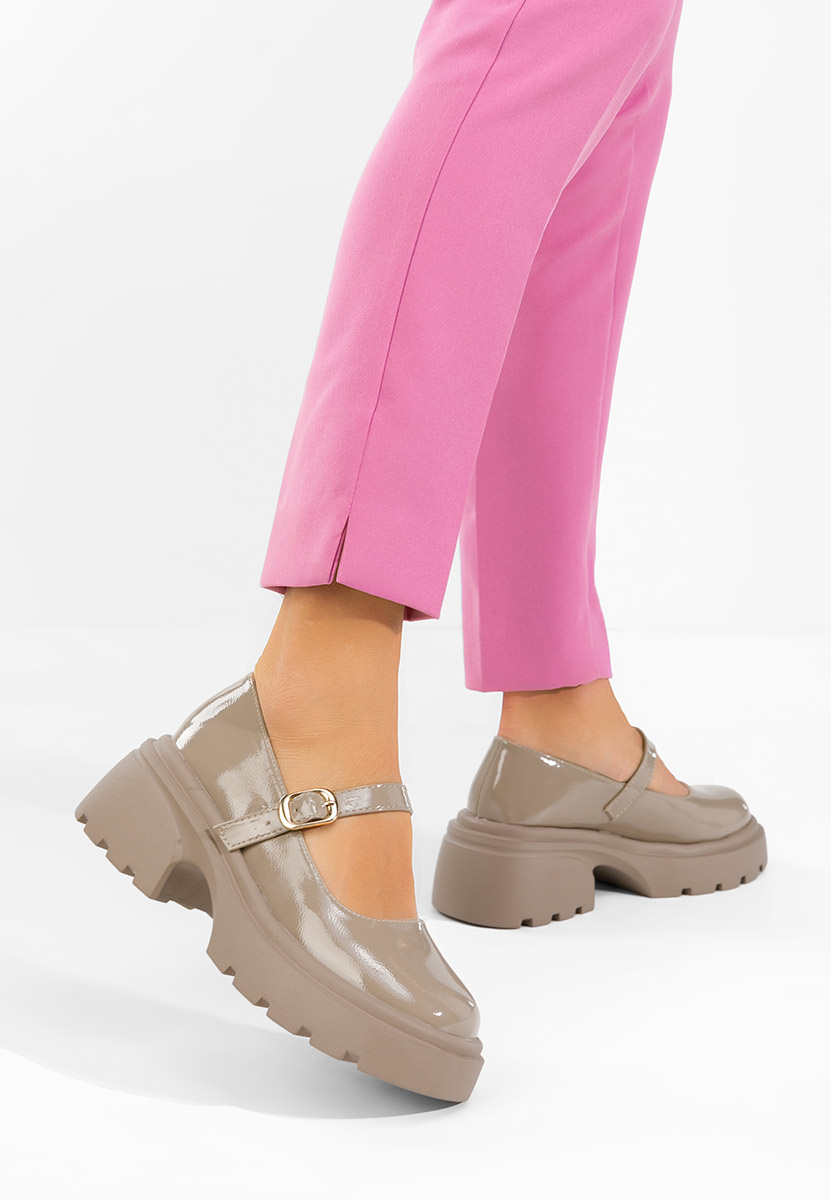 Khaki czółenka na platformie Maliana