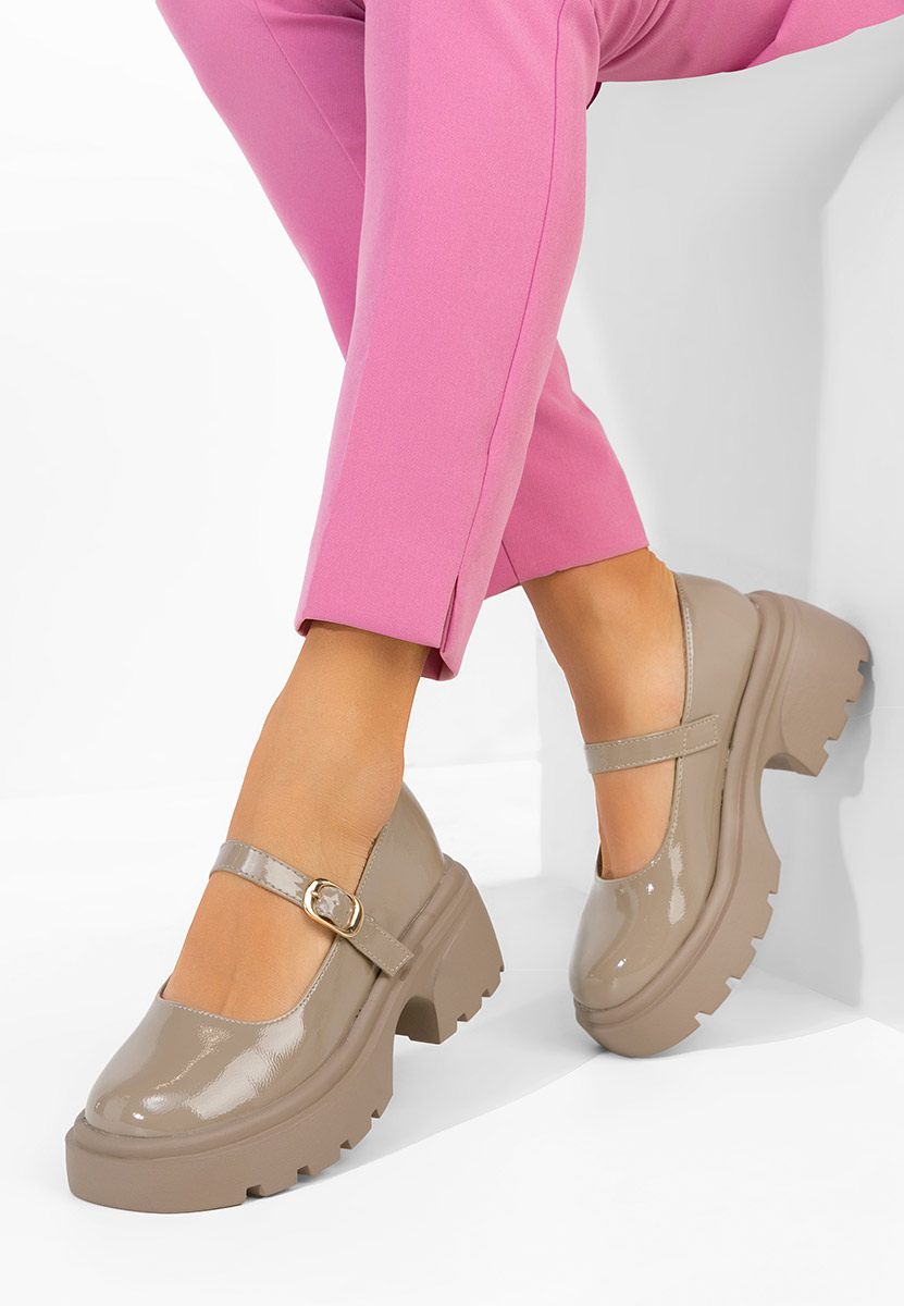 Khaki czółenka na platformie Maliana