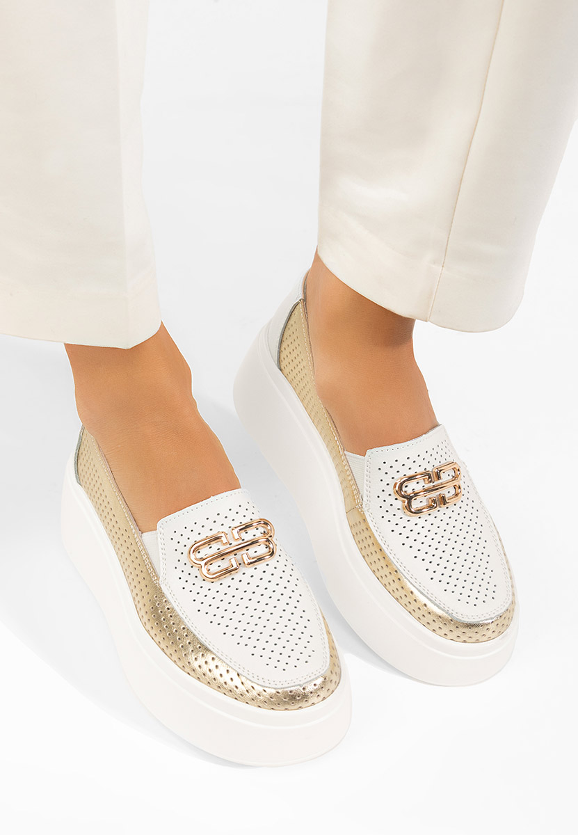 Białe mokasyny damskie skórzane Brinleya
