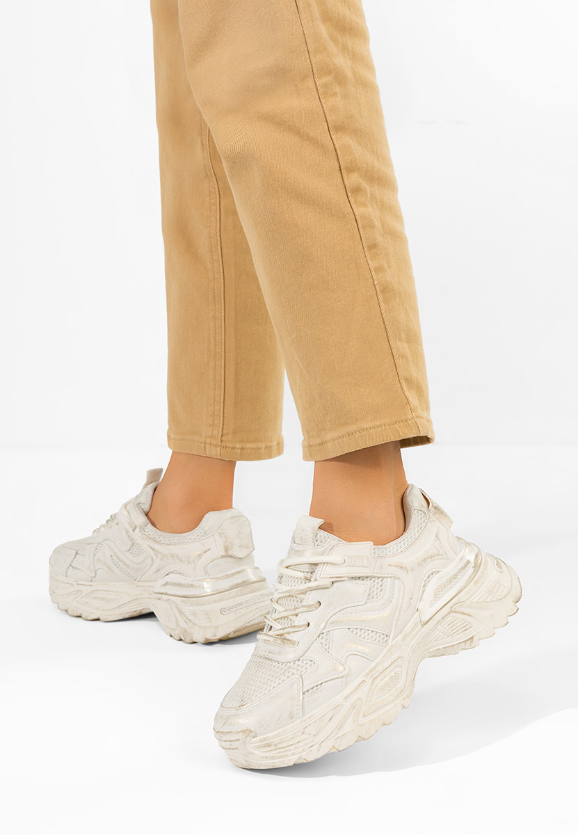 Beżowe sneakersy na platformie Yalda