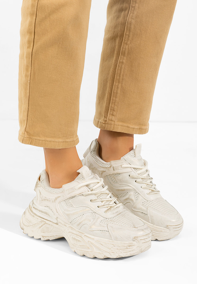 Beżowe sneakersy na platformie Yalda