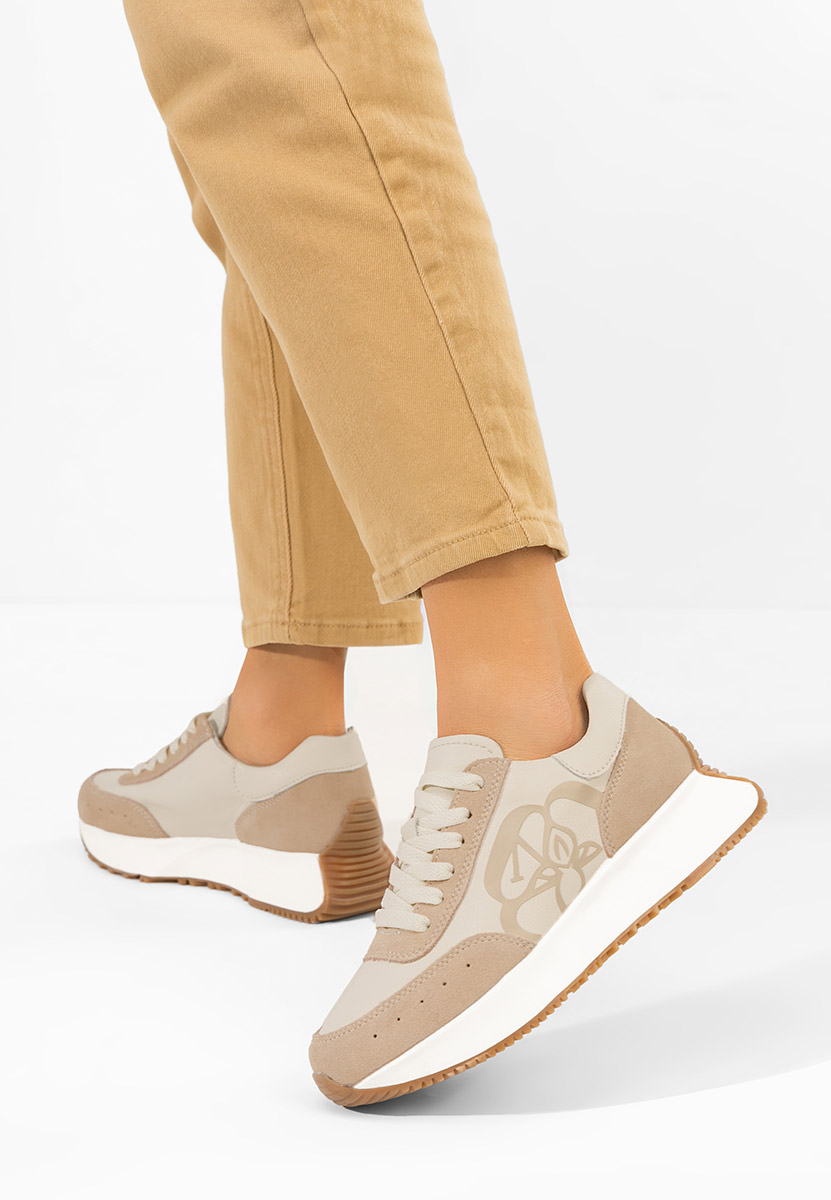 Beżowe sneakersy damskie Kayara