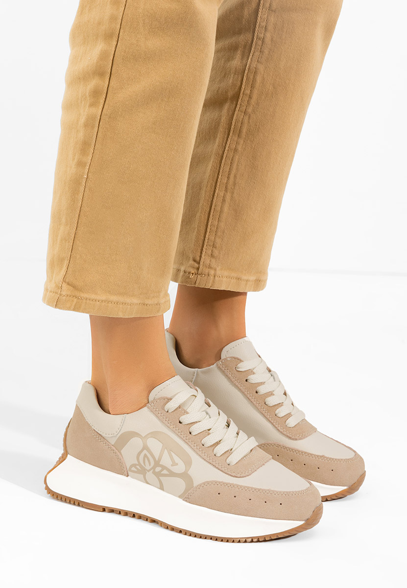 Beżowe sneakersy damskie Kayara
